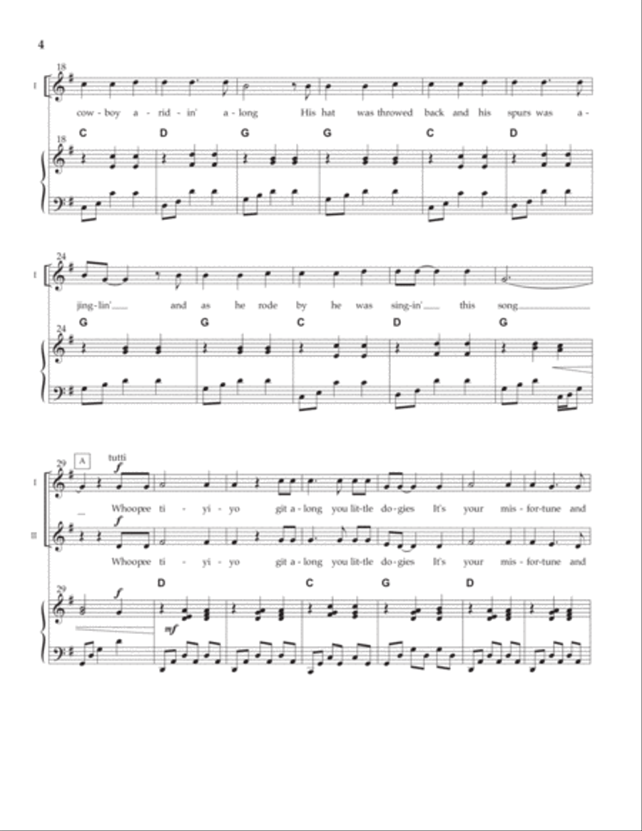 Git Along Little Dogies [Two-Part Treble] SA scores gallery preview page 4