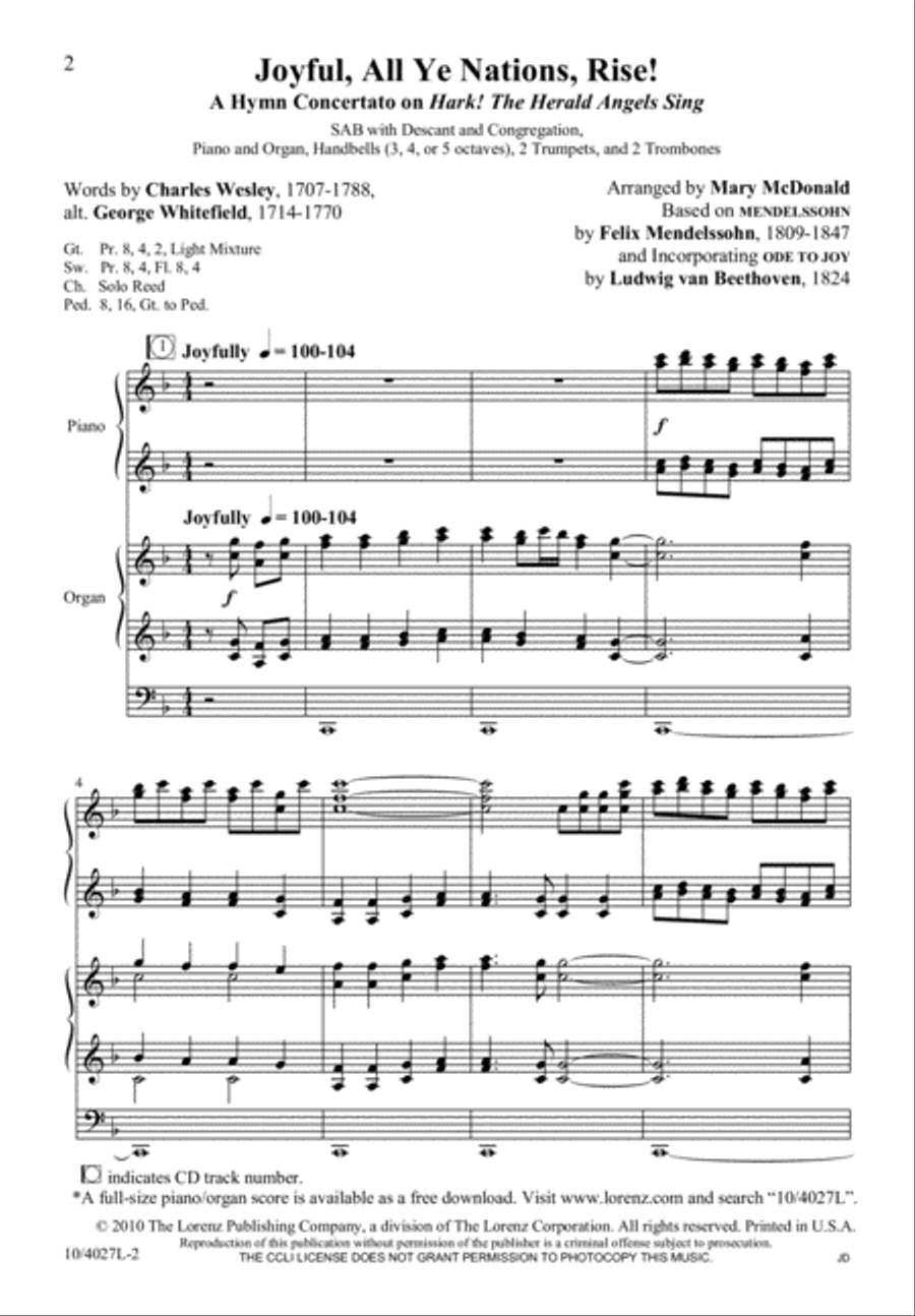 Joyful, All Ye Nations, Rise! 3-Part scores gallery preview page 3