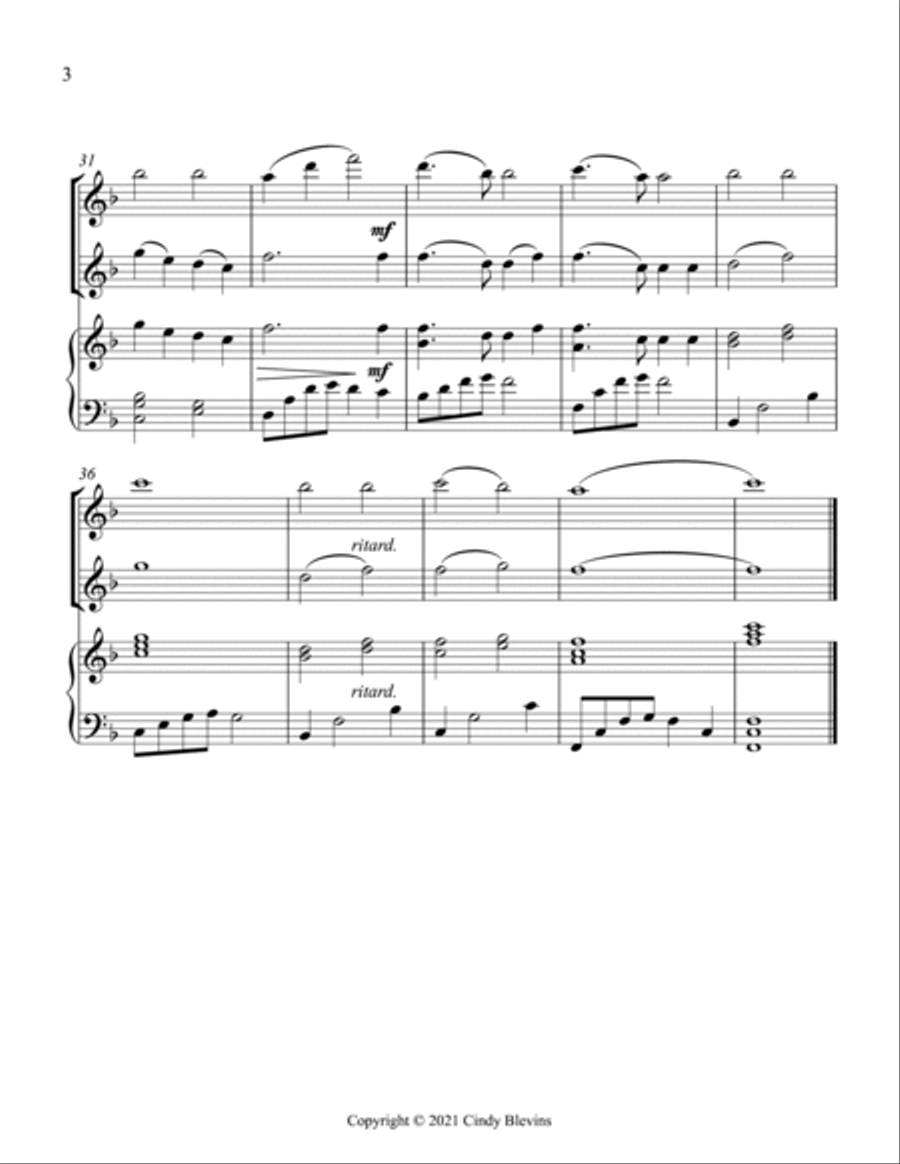 America, the Beautiful, Two Flutes and Harp Flute Duet scores gallery preview page 4