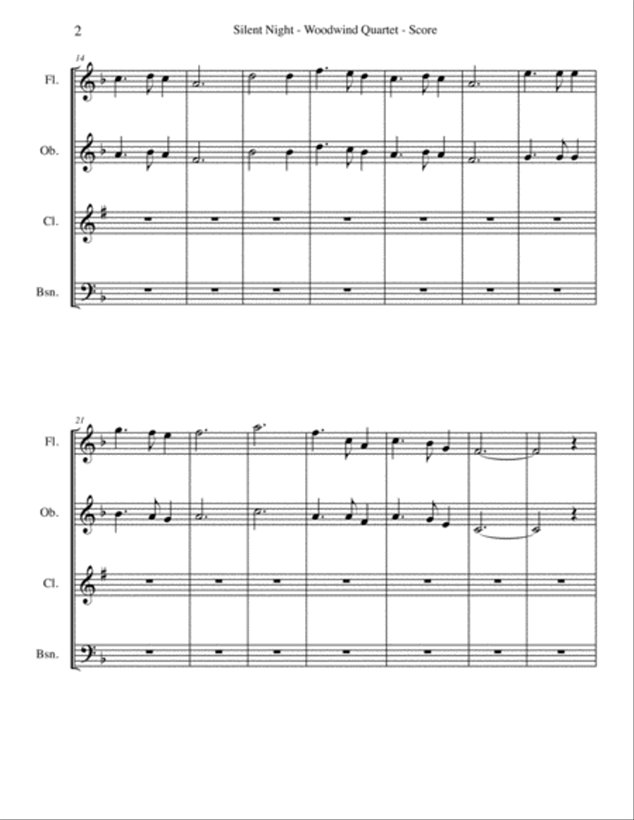 Silent Night for Woodwind Quartet image number null