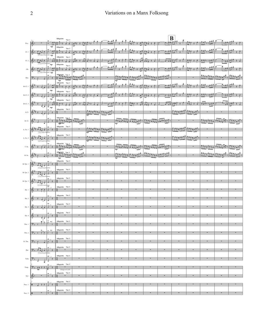 Variations on a Manx Folksong for Symphonic Band Concert Band scores gallery preview page 4