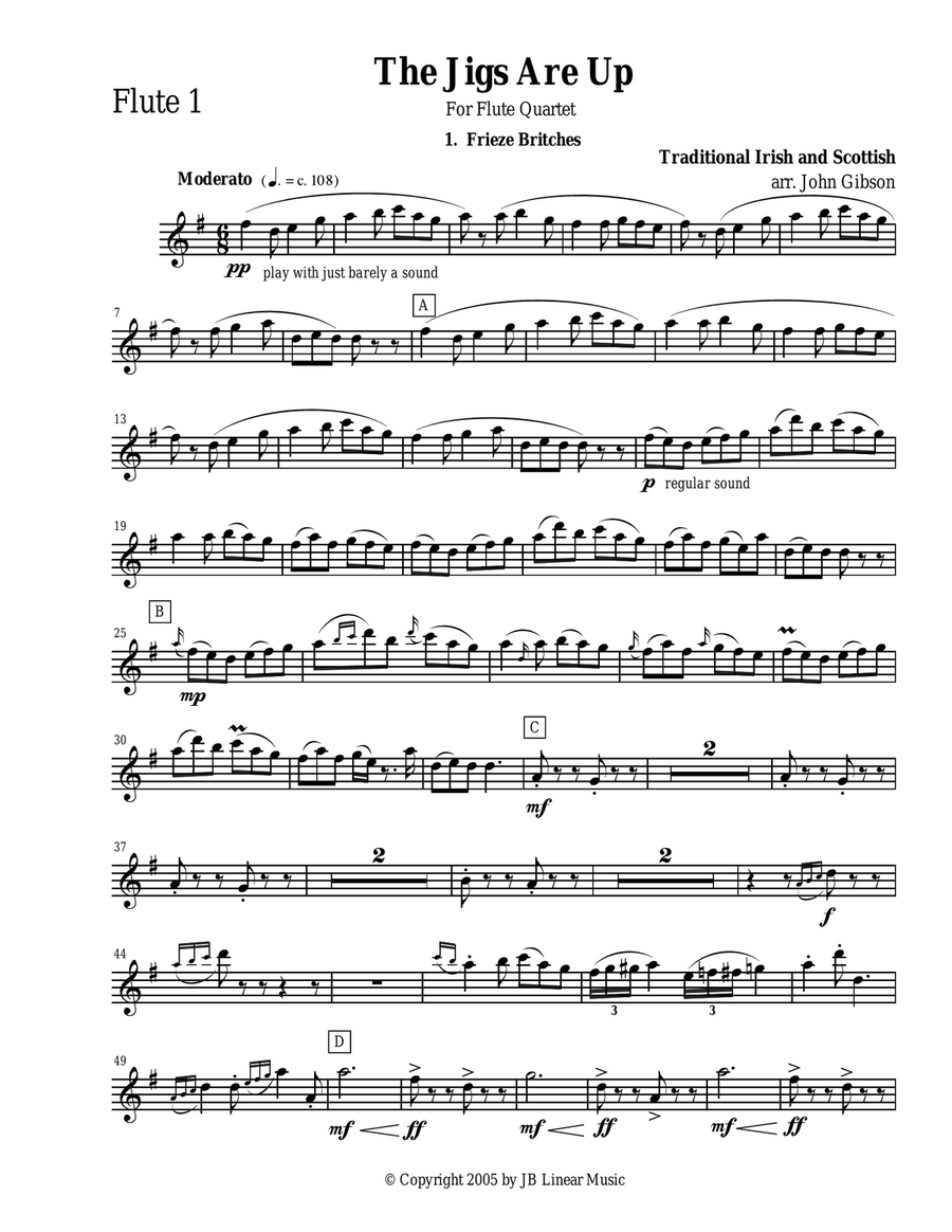 The Jigs are Up - Celtic Music for Flute Quartet Flute Quartet scores gallery preview page 2