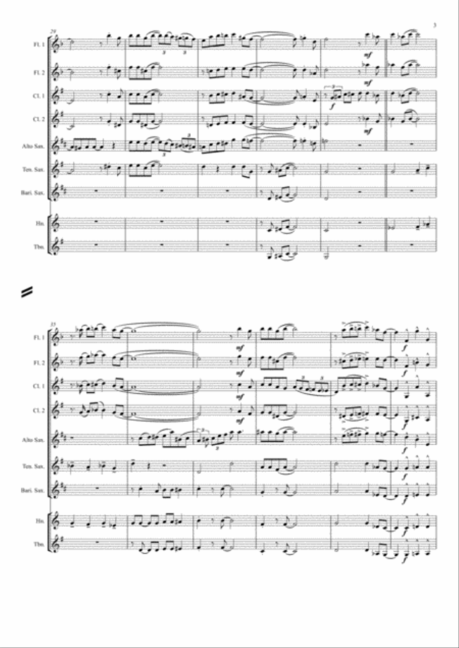 St. Louis Blues (Handy) for 9 part wind ensemble Jazz Ensemble scores gallery preview page 3