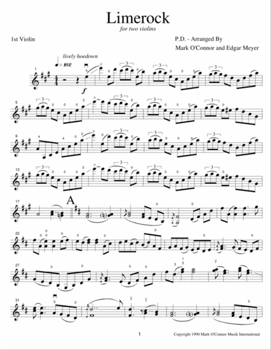 Limerock (violin 1 part - two violins) String Duet scores gallery preview page 4
