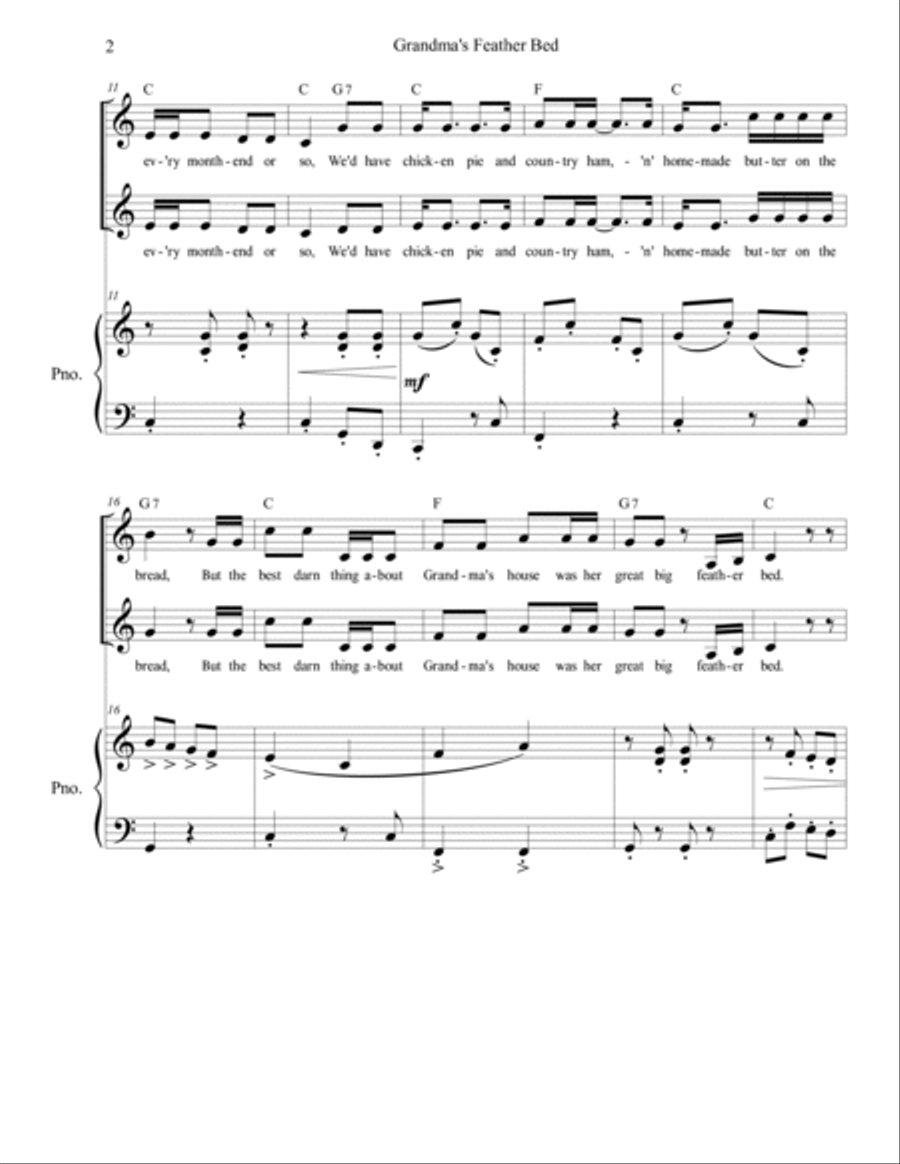 Grandma's Feather Bed Mezzo-Soprano Voice scores gallery preview page 2