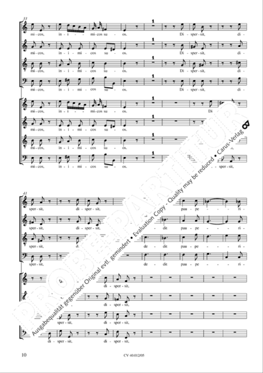 Beatus vir (How blest is he) Psalm 111 4-Part scores gallery preview page 11