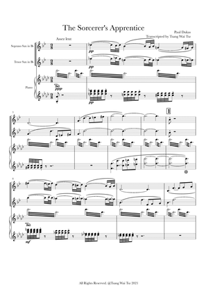 Dukas - The Sorcerer's Apprentice [ Soprano Saxophone + Tenor Saxophone + Piano ]