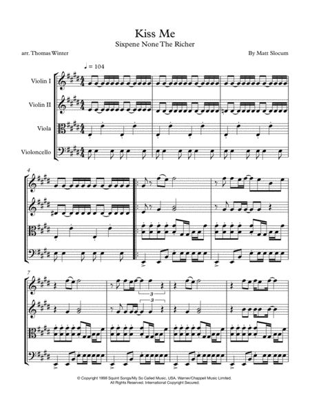 Kiss Me - Sixpence None the Richer Sheet music for Piano (Solo)