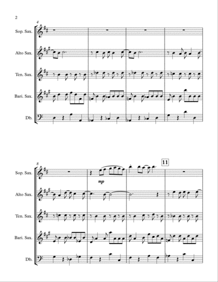 Quiet Nights Of Quiet Stars (Corcovado) Saxophone Quartet scores gallery preview page 2