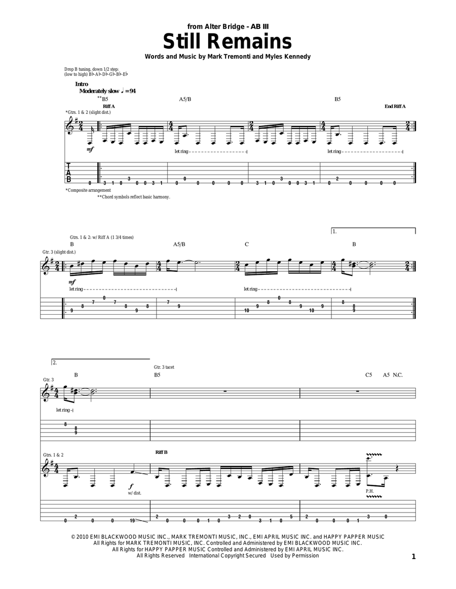 Still Remains Still Remains Acoustic Guitar scores gallery preview page 1