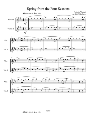 Book cover for Spring from the Four Seasons (Violin Duet)