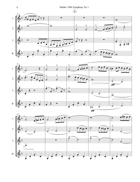 Mahler 1888 Symphony No 1 Mvt 1 Clarinet Quartet Score and Parts
