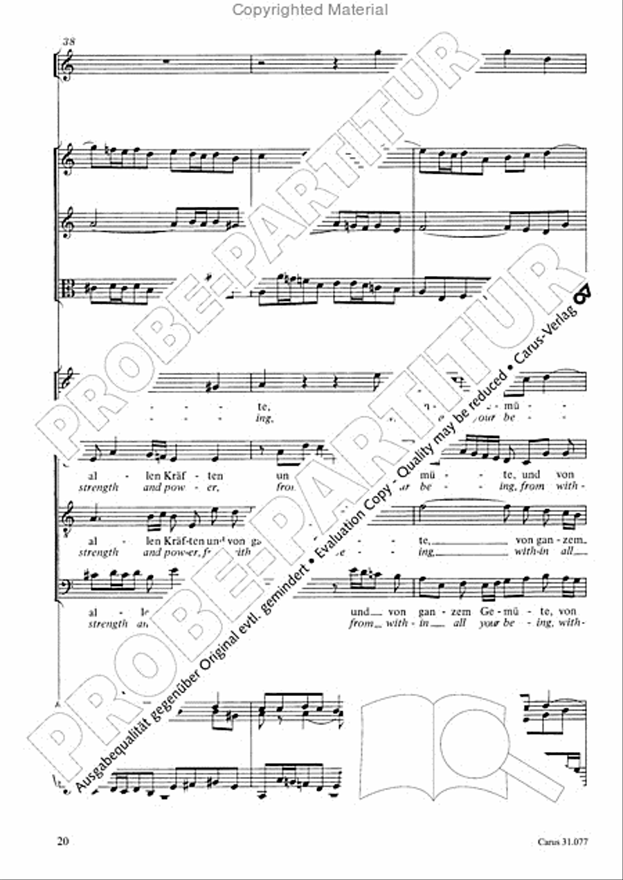 The Lord your God you shall now be loving (Du sollt Gott, deinen Herren, lieben) 4-Part scores gallery preview page 21