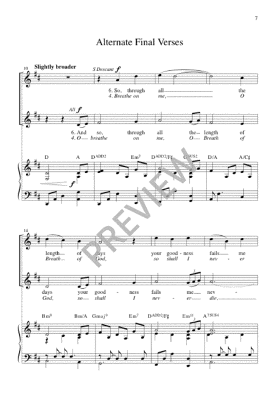 The King of Love My Shepherd Is / O Breathe on Me, O Breath of God 3-Part scores gallery preview page 8