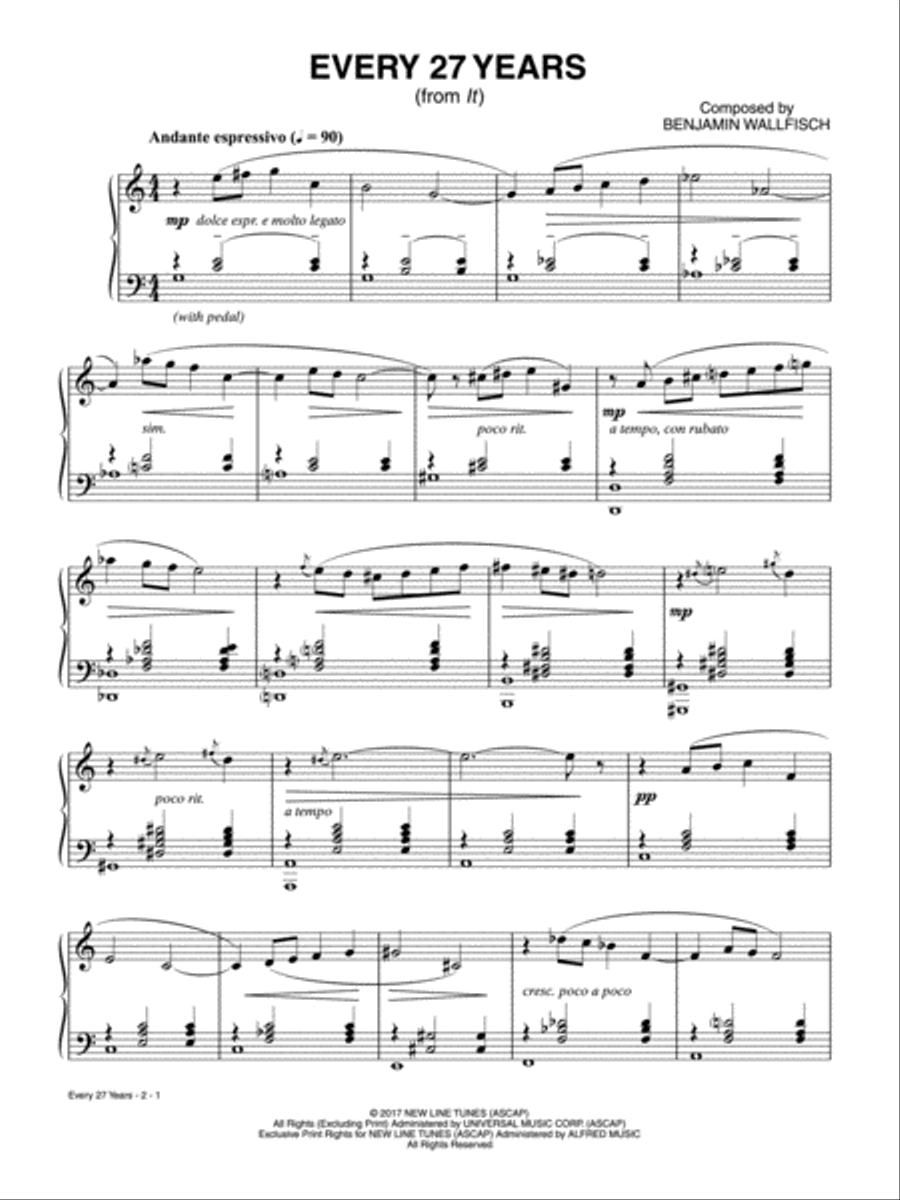 Every 27 Years (from It) Piano Solo scores gallery preview page 1