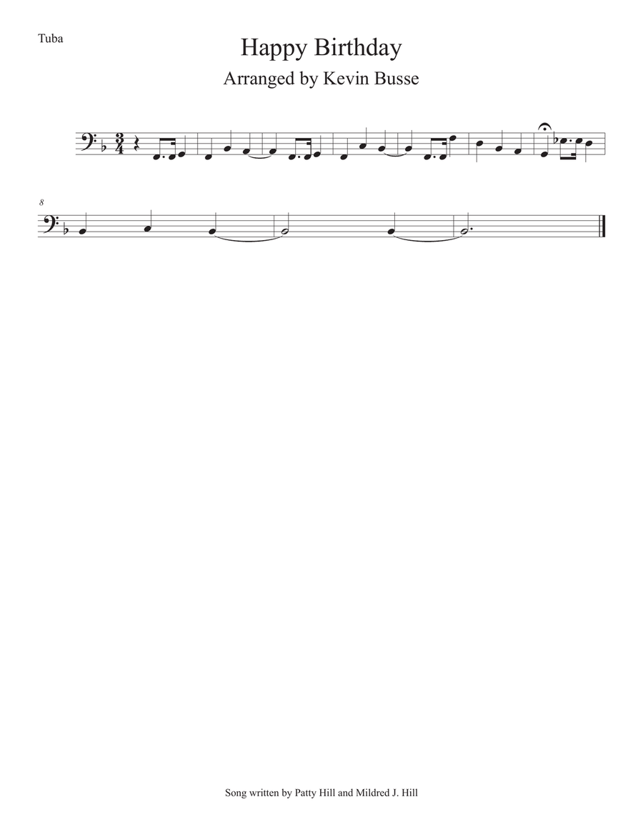 Happy Birthday - Tuba Tuba scores gallery preview page 1