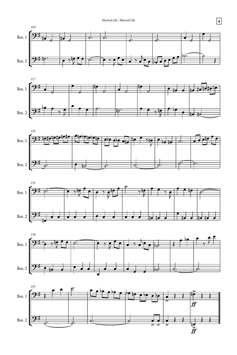 Married Life Woodwind Duet scores gallery preview page 4