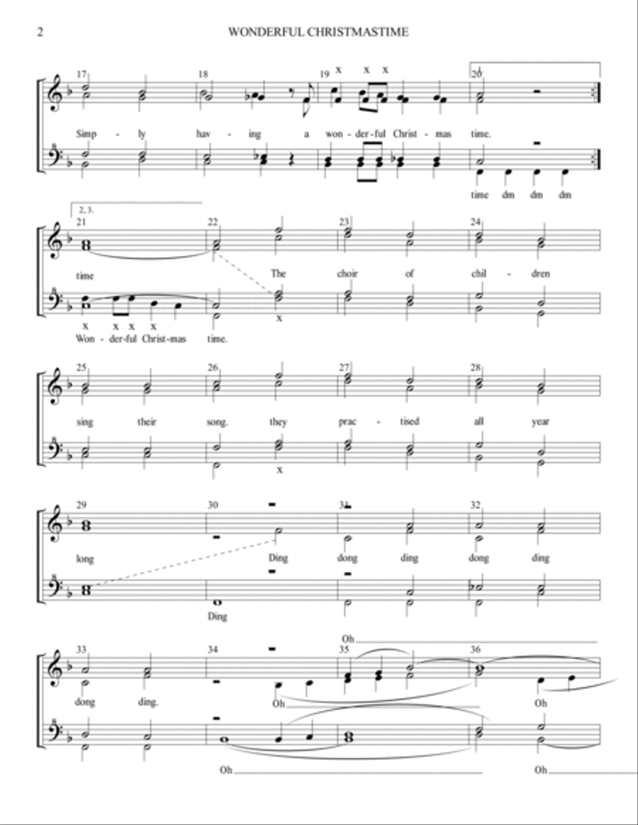 Wonderful Christmastime SSAA scores gallery preview page 2