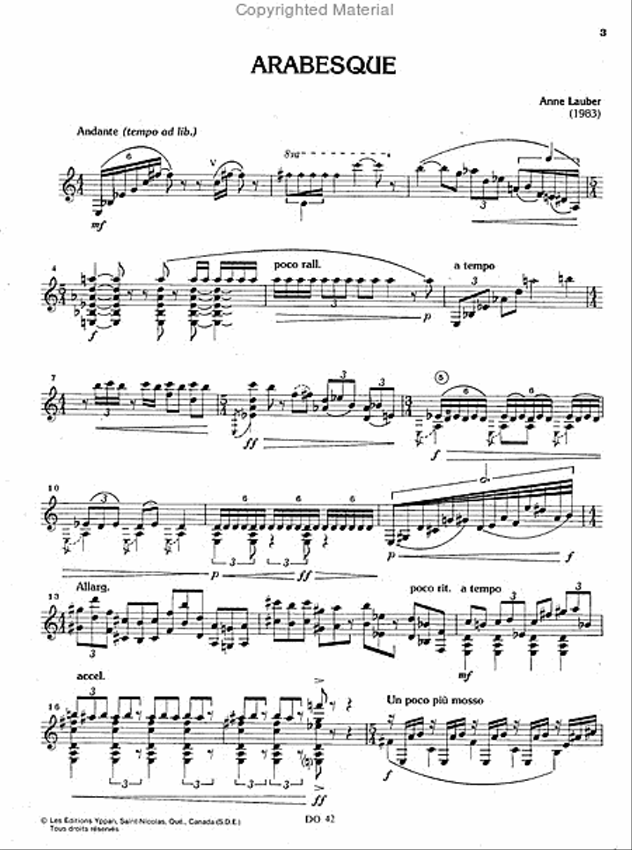 Arabesque Classical Guitar scores gallery preview page 2