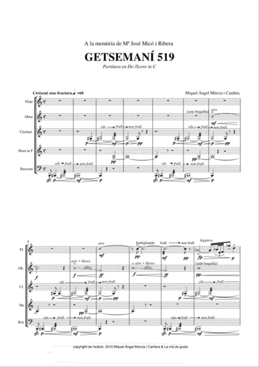 Getsemaní519 Woodwind Quintet scores gallery preview page 5