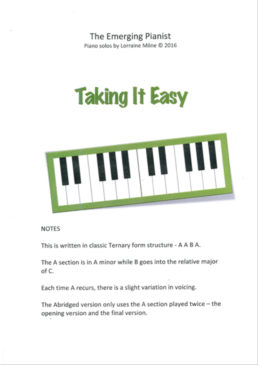 Taking It Easy Piano Method scores gallery preview page 1