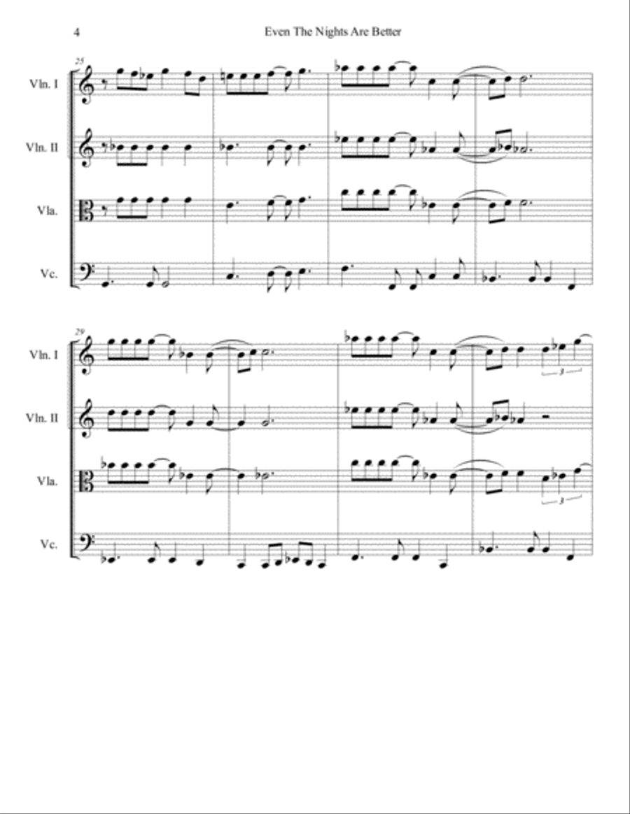 Even The Nights Are Better String Quartet scores gallery preview page 4