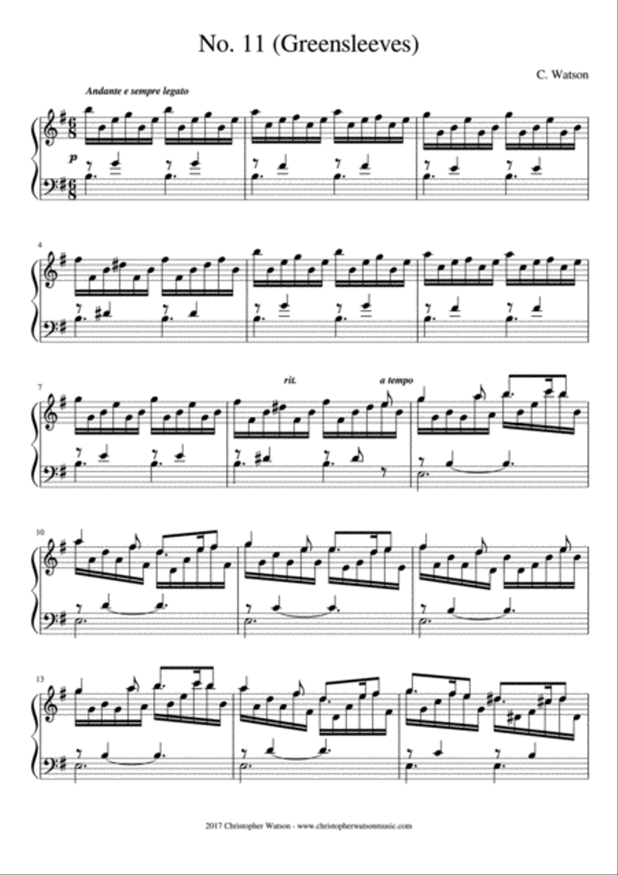 Piano Diary No.11 - Greensleeves Piano Solo scores gallery preview page 2