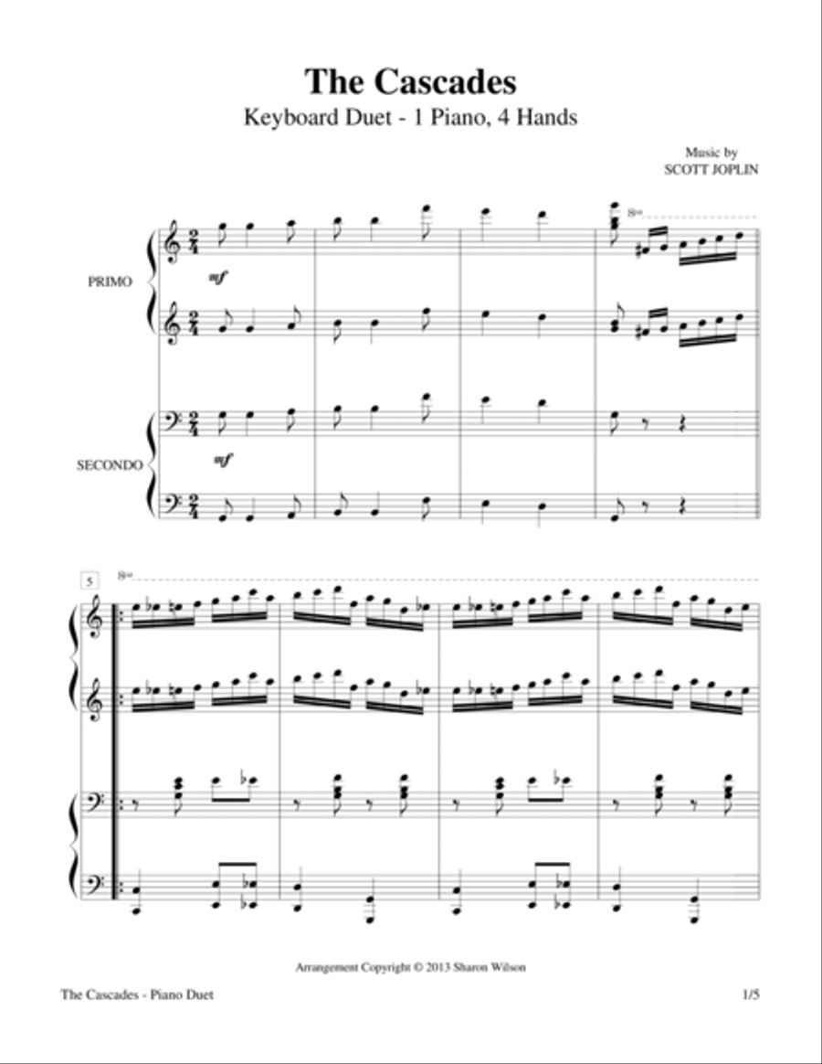 The Cascades (1 Piano, 4 Hands Duet) The Cascades (1 Piano, 4 Hands Duet) Piano Method scores gallery preview page 1