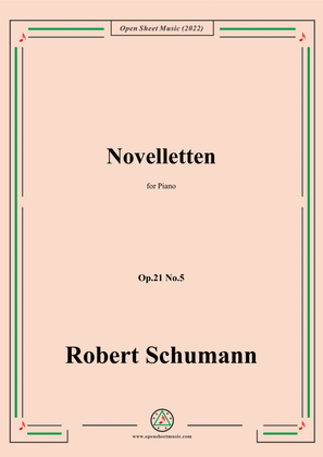 Book cover for Schumann-Novelletten,Op.21 No.5,for Piano