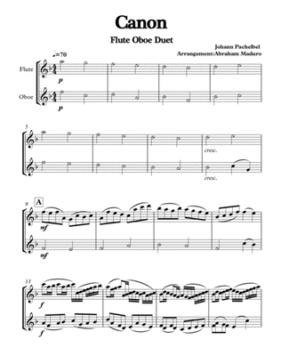 Pachelbel's Canon Flute Oboe Duet