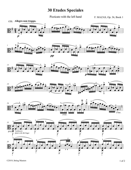 Mazas, Etudes for Viola Op 36, Book 1, No.30