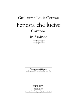Cottrau: Fenesta che lucive (transposed to f minor)
