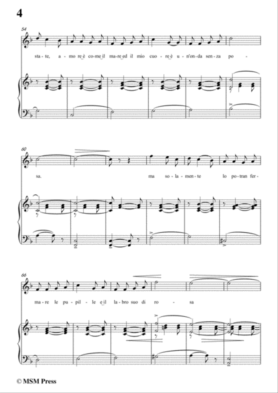 Tosti-Luna d'estate! In F Major,for Voice and Piano Voice Solo scores gallery preview page 6