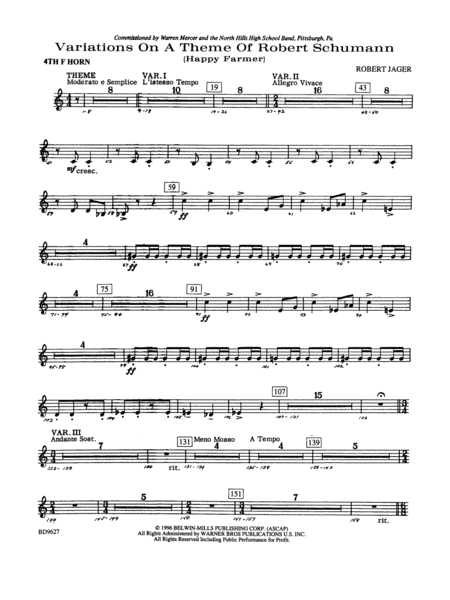 Variations on a Theme of Robert Schumann: 4th F Horn