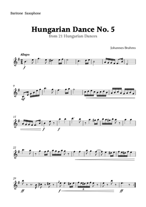 Hungarian Dance No. 5 by Brahms for Baritone Sax Solo