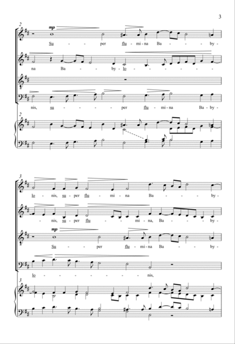 Super Flumina Babylonis 4-Part scores gallery preview page 2