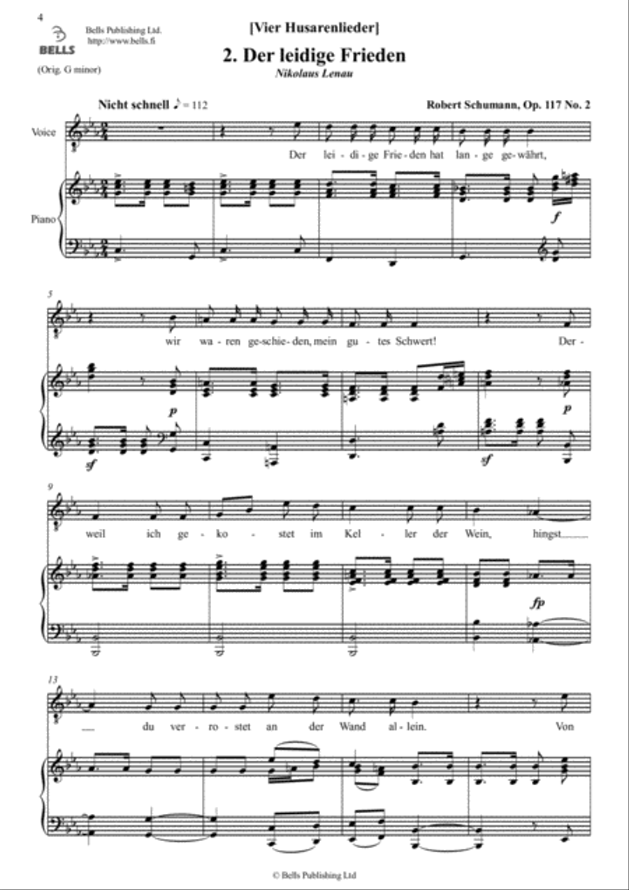 Vier Husarenlieder, Op. 117 Voice Solo scores gallery preview page 5