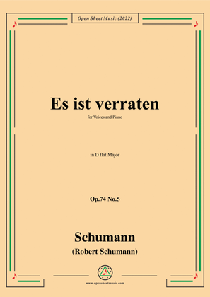 Schumann-Es ist verraten,Op.74 No.5,in D flat Major