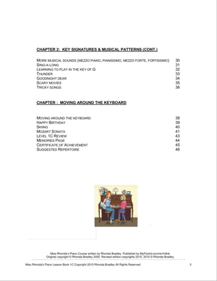 Piano Lesson Book 1C Miss Rhonda's Piano Course for Kids Piano Method scores gallery preview page 3