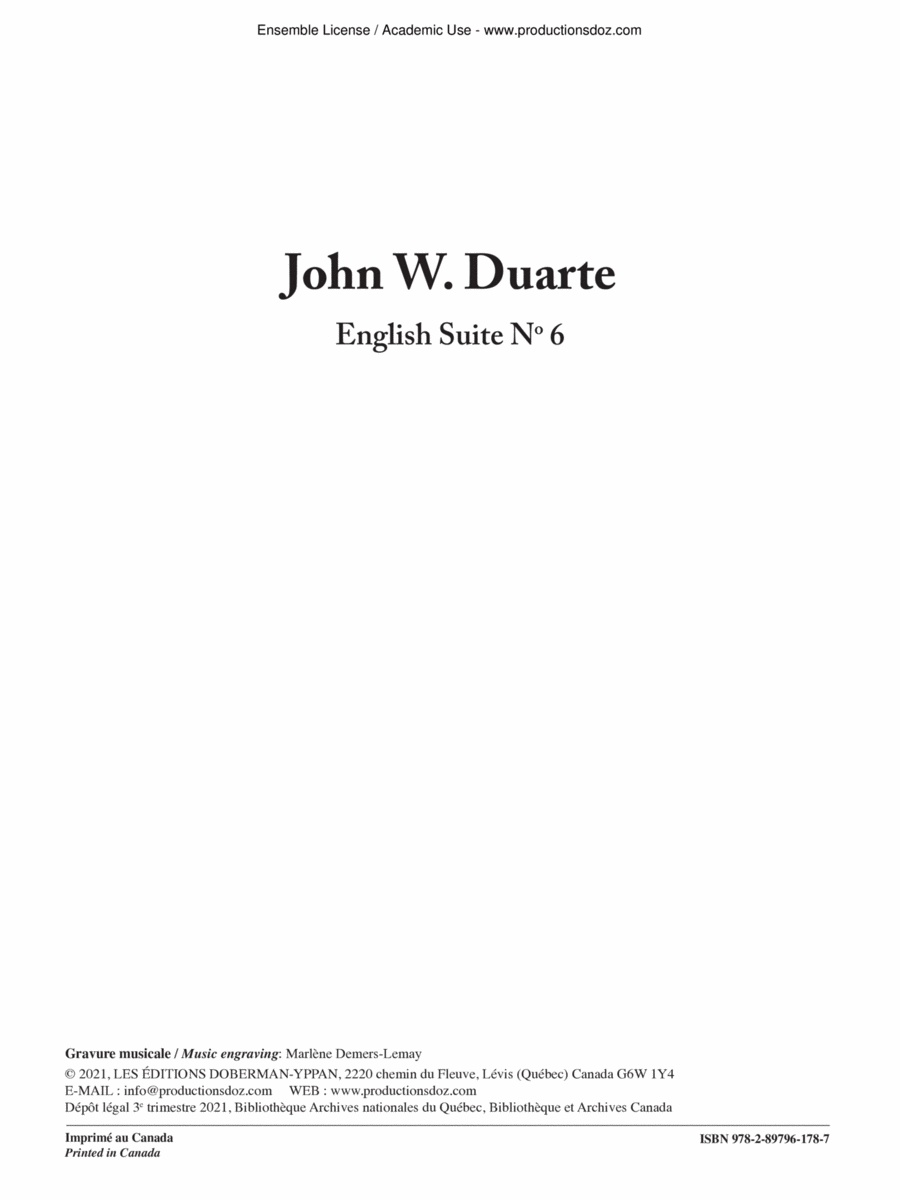 English Suite No. 6, Op. 116 Flute scores gallery preview page 1