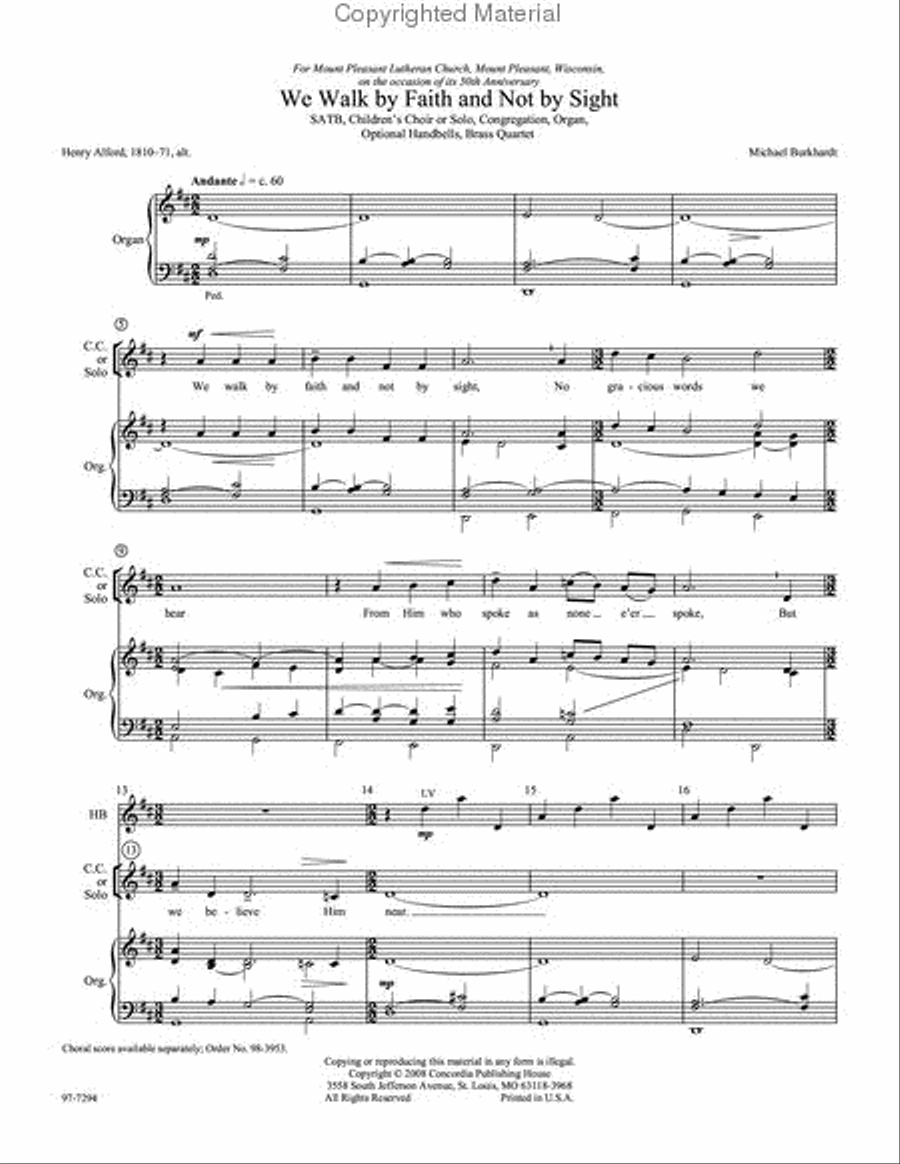 We Walk by Faith and Not by Sight (Full Score) 4-Part scores gallery preview page 2
