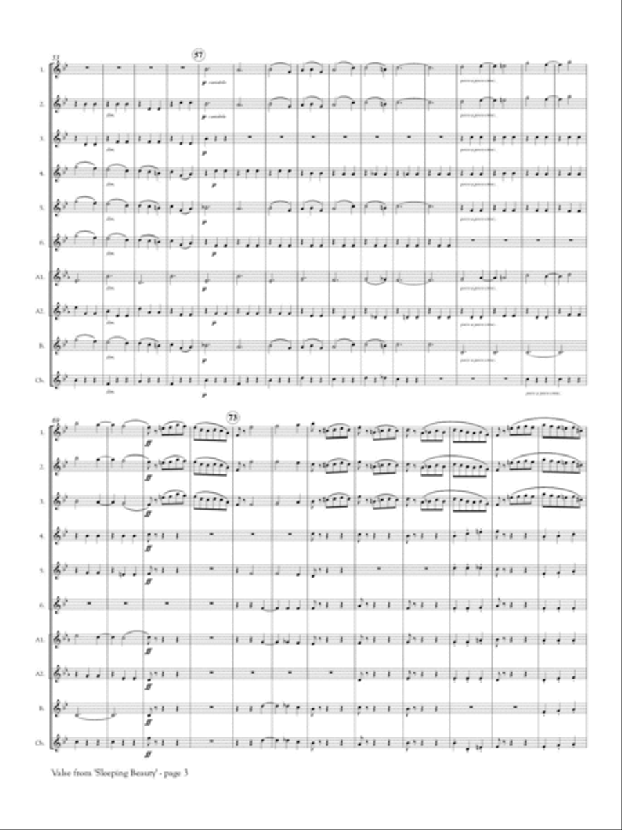 Valse from 'Sleeping Beauty' for Flute Orchestra Flute Choir scores gallery preview page 4