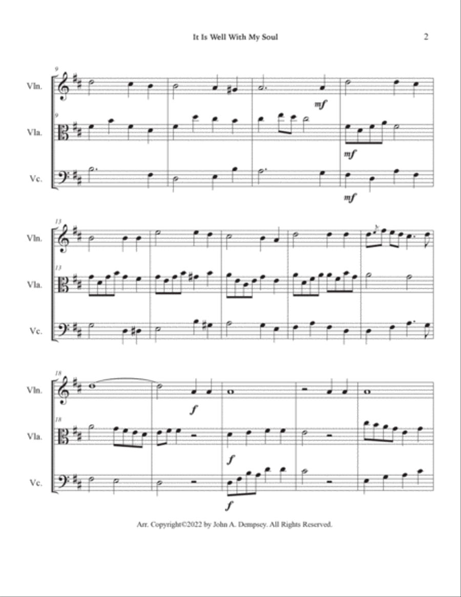 It Is Well With My Soul (String Trio): Violin, Viola and Cello String Trio scores gallery preview page 6