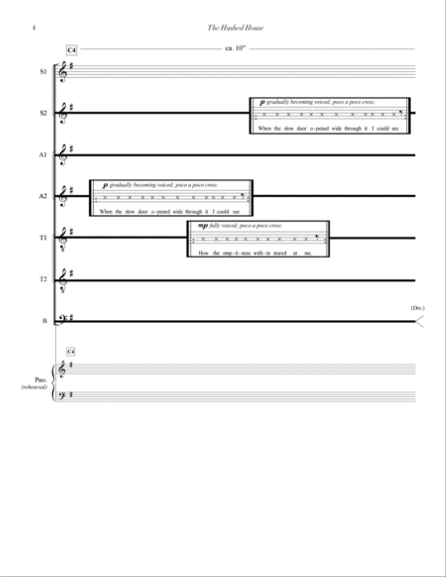 The Hushed House 4-Part scores gallery preview page 6