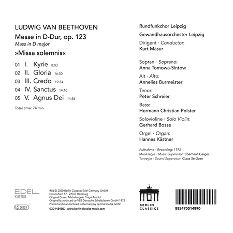 Beethoven: Missa Solemnis D-dur, Op. 125