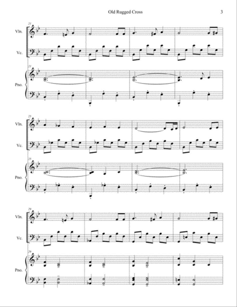 The Old Rugged Cross The Old Rugged Cross Piano Trio scores gallery preview page 3