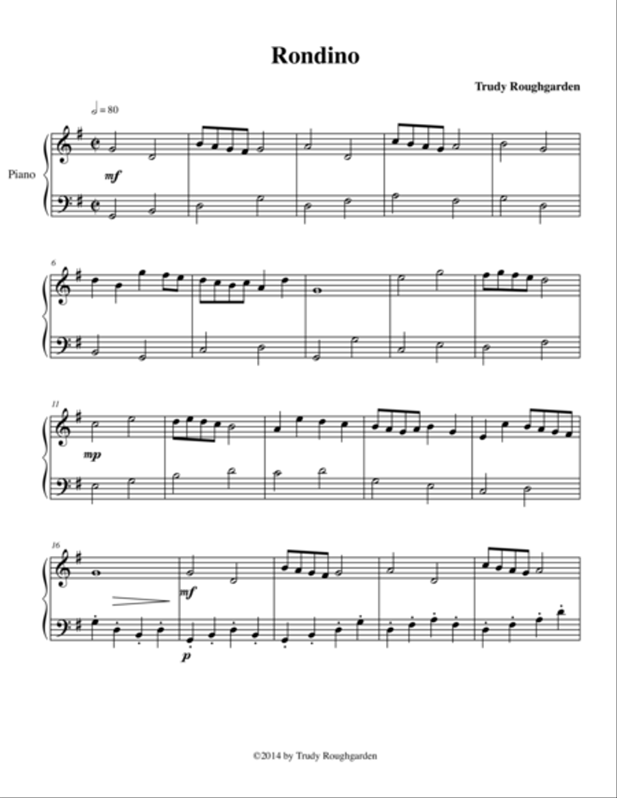 Rondino Piano Solo scores gallery preview page 1