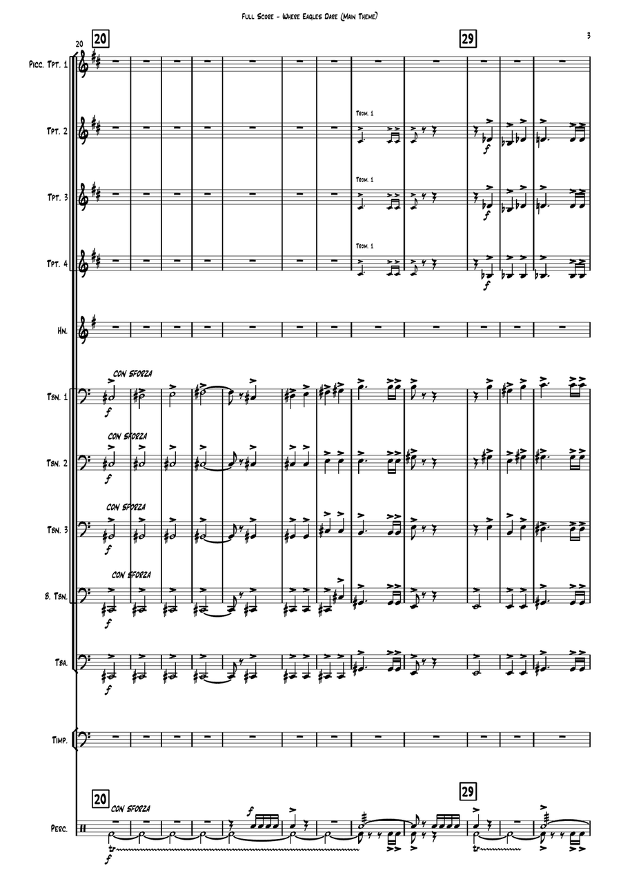 Where Eagles Dare (theme) Brass Ensemble scores gallery preview page 3