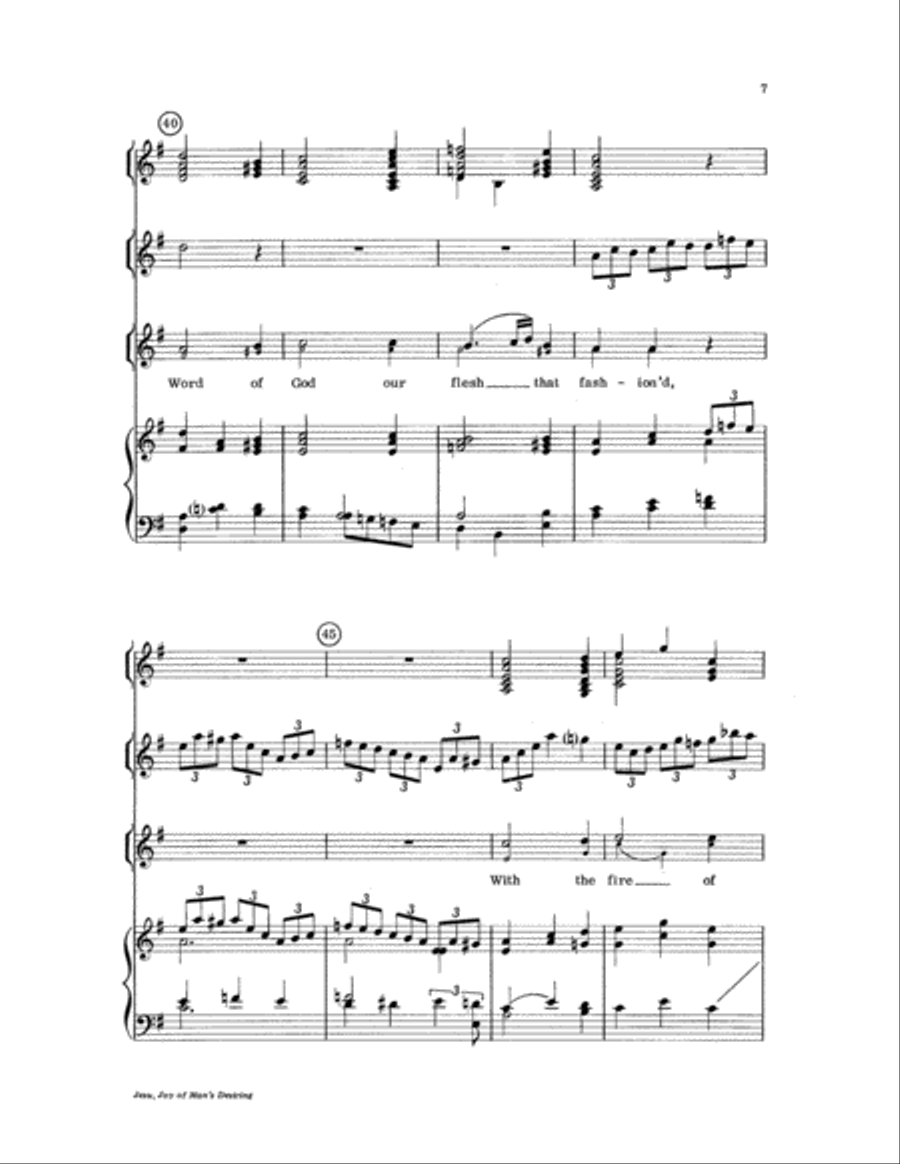 Jesu, Joy of Man's Desiring Unison Choir scores gallery preview page 7