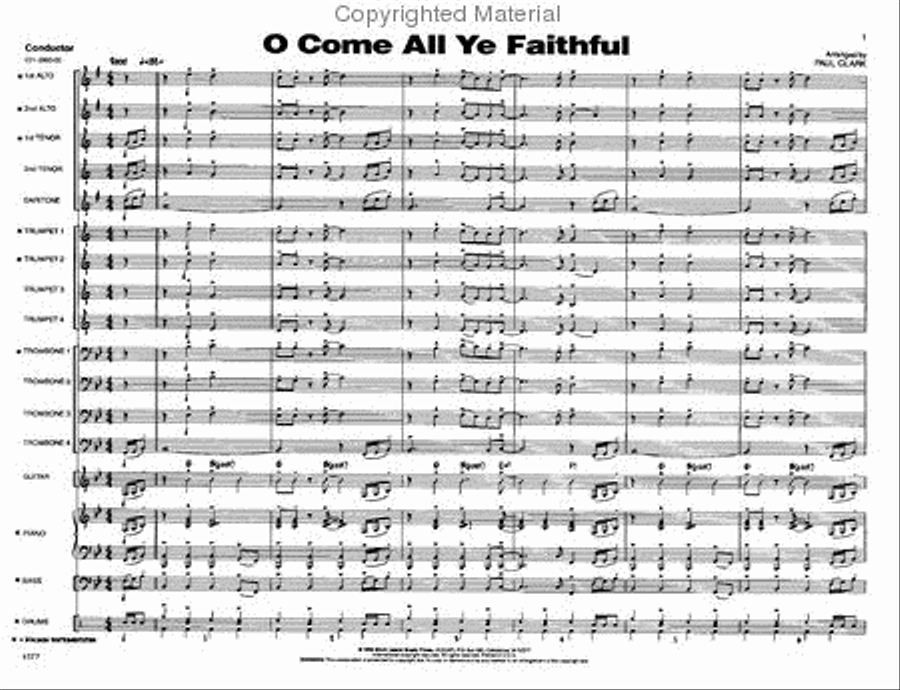 O Come, All Ye Faithful Jazz Ensemble scores gallery preview page 2